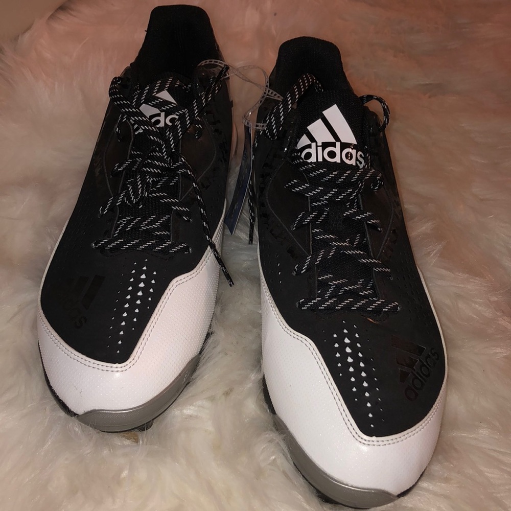 Black and White Adidas Cleats Size 12 Ortholite
